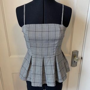 NWOT Peplum Plaid Top